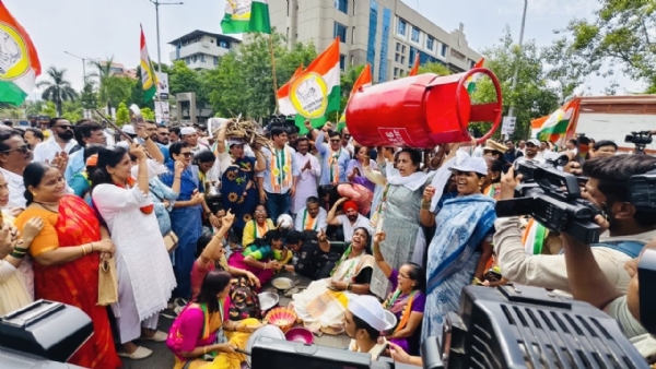 NCP (SP) Protest Navi Mumbai Against Inflation Unemployment