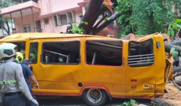 Tree Collapses on School Bus in Chembur Student Dies