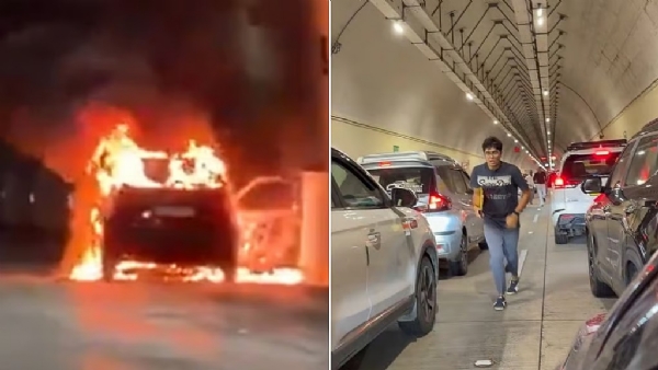 Mumbai Coastal Road Tunnel Accident Massive Fire Traffic Jam