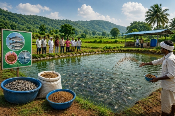 Linking fish farming to agriculture; Demonstrations on 861 farm ponds in Raigad Linking fish farming to agriculture; Demonstrations on 861 farm ponds in Raigad