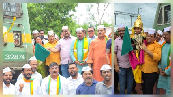 अकोली रेल्वे स्थानकावरून दुसरी विशेष रेल्वे चे शेकडो वारकऱ्यांचे पंढरपूरकडे प्रस्थान