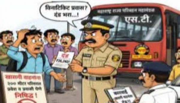 विना तिकीट प्रवास करणाऱ्यांवर दंड विना तिकीट प्रवास करणाऱ्यांवर दंड