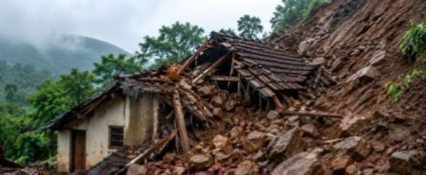 मावळ पाटण दरड कोसळली