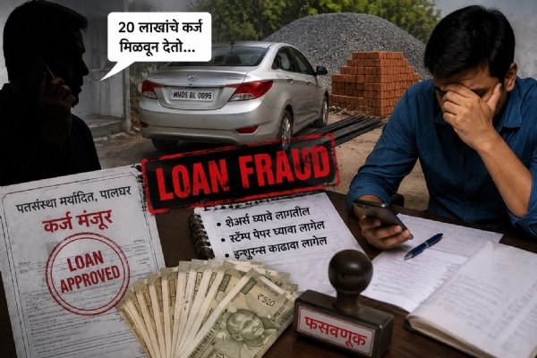 Lured with promise of ₹20 lakh loan; ₹46,000 fraud in Roha.