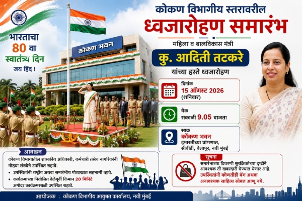 Flag hoisting by Ms. Aditi Tatkare at Konkan Bhavan.