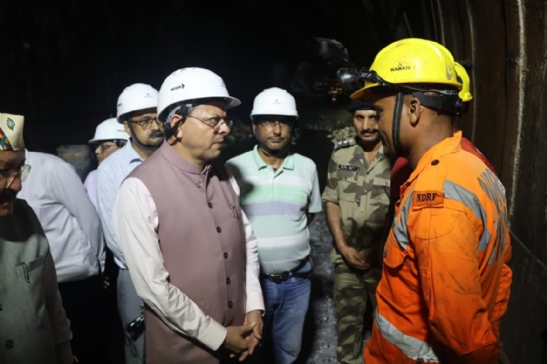 Uk Pipalkoti Tunnel accident CM Dhami Reaches Site