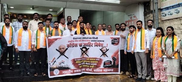 Nashik BJP YM protest in Nashik BJP YM protest in