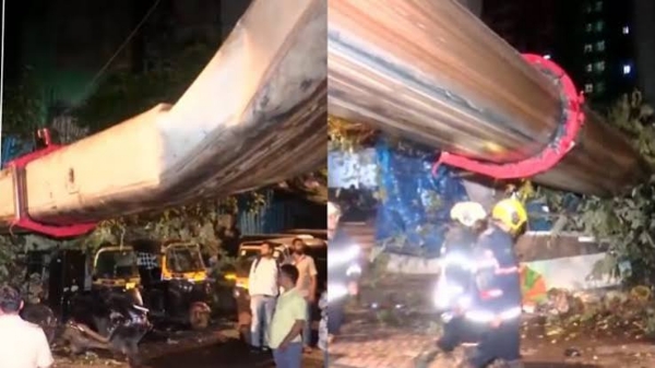 10 Injured  Crane Collapses Kurla Major Accident During JCB Lifting Operation