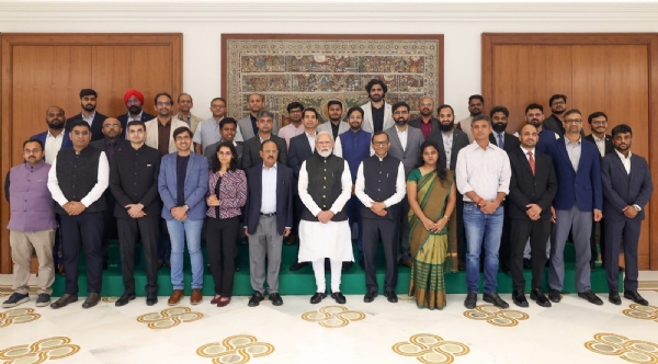 PM MODI interacts CEOs founders space startups