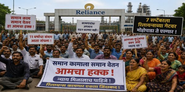 रिलायन्सच्या मोहोपाडा प्रकल्पाच्या गेटवर ७ सप्टेंबरला आंदोलन