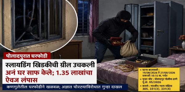 पोलादपुरात घरफोडी; १ लाख ३५ हजारांचा ऐवज लंपास