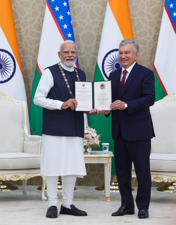 पंतप्रधान मोदींना उझबेकिस्तानकडून सर्वोच्च सन्मान ‘ओली दराजाली दोस्तलिक’ प्रदान