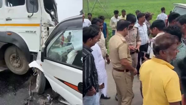 MP Dhar Speeding trolley rams into Eco van six youths killed