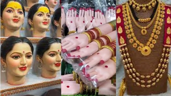 गौराईच्या खरेदीसाठी बाजारात भाविकांची झुंबड; गौरीचे विविध प्रकारचे सुंदर मुखवटे उपलब्ध
