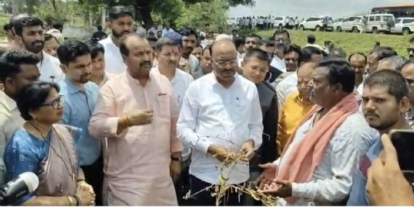 शेतपिकाची नुकसान भरपाई मिळण्यासाठी प्रयत्न करणार - पालकमंत्री बावनकुळे