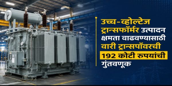 उच्च-व्होल्टेज ट्रान्सफॉर्मर उत्पादन क्षमता वाढवण्यासाठी वारी ट्रान्सपॉवरची 192 कोटी रुपयांची गुंतवणूक
