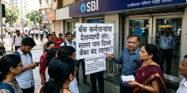 बँक कर्मचाऱ्यांचा देशव्यापी संप; सलग पाच दिवस बँका बंद राहण्याची शक्यता, SBI कडून ग्राहकांना महत्त्वाची सूचना