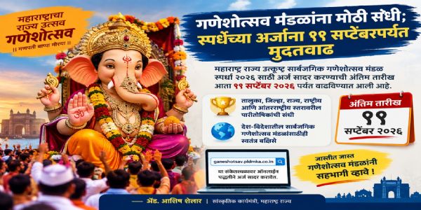 गणेशोत्सव मंडळांना मोठी संधी; स्पर्धेच्या अर्जांना ११ सप्टेंबरपर्यंत मुदतवाढ