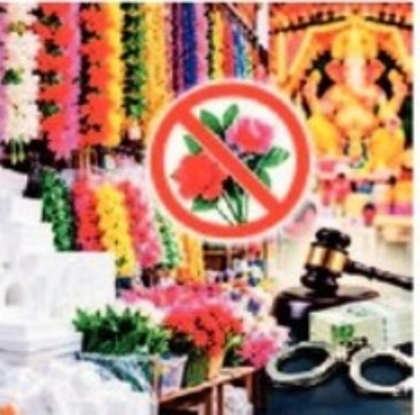 गणेशोत्सवात प्लास्टिकच्या कृत्रिम फुलांवर प्रशासनाचा ‘बडगा’; २५ हजारांपर्यंत दंडाची तरतूद गणेशोत्सवात प्लास्टिकच्या कृत्रिम फुलांवर प्रशासनाचा ‘बडगा’; २५ हजारांपर्यंत दंडाची तरतूद